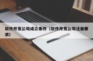 软件开发公司成立条件（软件开发公司注册要求）