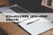 武汉seo优化公司排名（武汉seo网站排名优化公司）