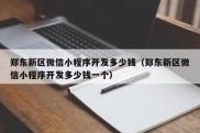 郑东新区微信小程序开发多少钱（郑东新区微信小程序开发多少钱一个）