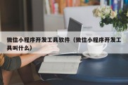 微信小程序开发工具软件（微信小程序开发工具叫什么）