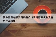 软件开发有限公司的客户（软件开发企业为客户开发软件）