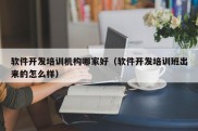 软件开发培训机构哪家好（软件开发培训班出来的怎么样）