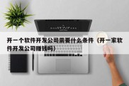 开一个软件开发公司需要什么条件（开一家软件开发公司赚钱吗）