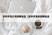 软件开发公司招聘信息（软件开发的招聘信息）