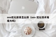 seo优化前景怎么样（seo 优化技术难度大吗）