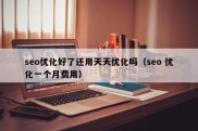 seo优化好了还用天天优化吗（seo 优化一个月费用）