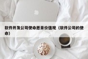 软件开发公司使命愿景价值观（软件公司的使命）