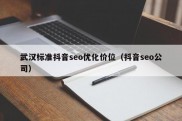 武汉标准抖音seo优化价位（抖音seo公司）