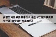 自学软件开发需要学什么课程（软件开发需要学什么!自学软件开发难吗）