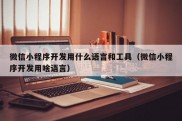 微信小程序开发用什么语言和工具（微信小程序开发用啥语言）