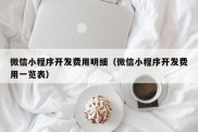 微信小程序开发费用明细（微信小程序开发费用一览表）