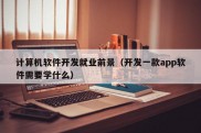 计算机软件开发就业前景（开发一款app软件需要学什么）