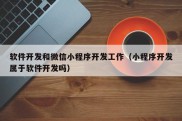 软件开发和微信小程序开发工作（小程序开发属于软件开发吗）