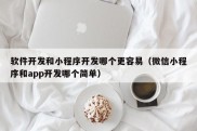 软件开发和小程序开发哪个更容易（微信小程序和app开发哪个简单）