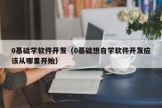 0基础学软件开发（0基础想自学软件开发应该从哪里开始）