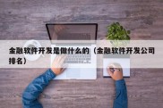 金融软件开发是做什么的（金融软件开发公司排名）